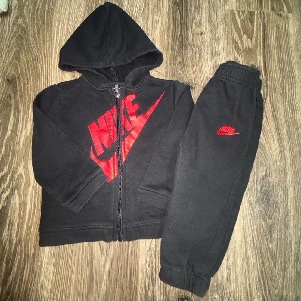 Nike Kids Black and Red Tracksuit 24 months